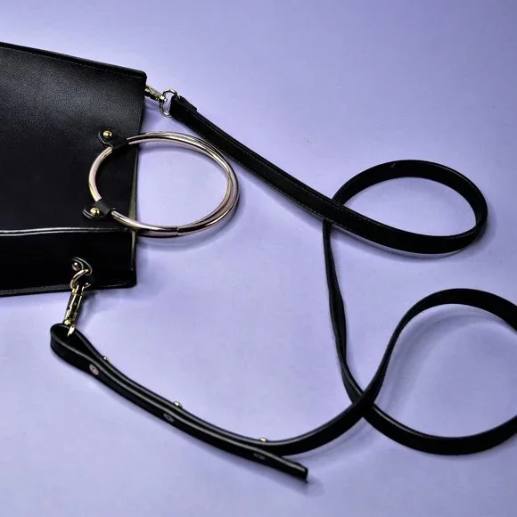 T-Shirt & Jeans Ring Handle Satchel in Black - Picture 4 of 7